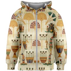 Egyptian Paper Papyrus Hieroglyphs Kids  Zipper Hoodie Without Drawstring by Sapixe