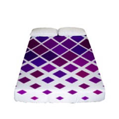 Pattern Square Purple Horizontal Fitted Sheet (full/ Double Size) by HermanTelo