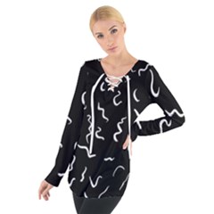 Scribbles Lines Painting Tie Up Tee by HermanTelo