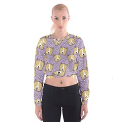 Corgi Pattern Cropped Sweatshirt by Sapixe