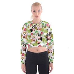 Corgis Hula Pattern Cropped Sweatshirt by Sapixe