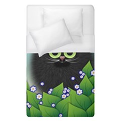 Kitten Black Furry Illustration Duvet Cover (single Size) by Sapixe