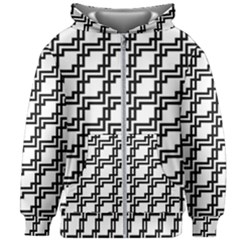 Pattern Monochrome Repeat Kids  Zipper Hoodie Without Drawstring by Sapixe
