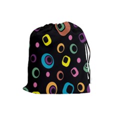 Abstract Background Retro Drawstring Pouch (large) by Sapixe