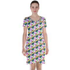 Sweet Dessert Food Cake Pattern Short Sleeve Nightdress by HermanTelo