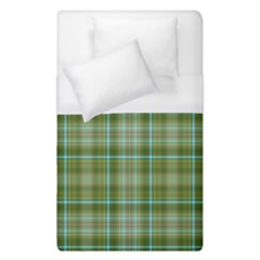 Vintage Green Plaid Duvet Cover (single Size) by HermanTelo