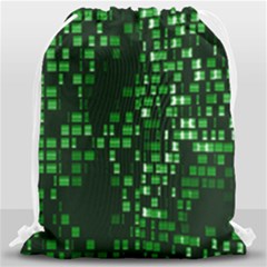 Abstract Plaid Green Drawstring Bag (large) by Bajindul