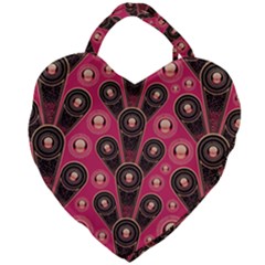 Background Abstract Pattern Giant Heart Shaped Tote by Bajindul