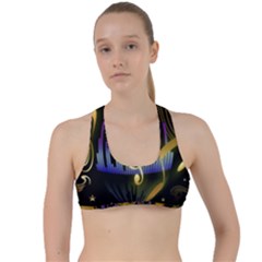 Background Level Clef Note Music Criss Cross Racerback Sports Bra by Bajindul