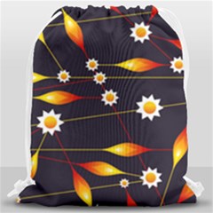 Flower Buds Floral Background Drawstring Bag (large) by Bajindul