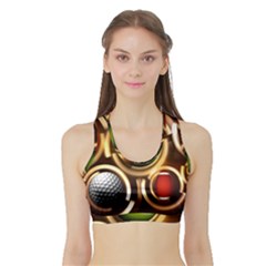 Sport Ball Tennis Golf Football Sports Bra With Border by Bajindul