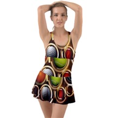 Sport Ball Tennis Golf Football Ruffle Top Dress Swimsuit by Bajindul