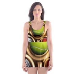 Sport Ball Tennis Golf Football Skater Dress Swimsuit by Bajindul