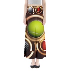 Sport Ball Tennis Golf Football Full Length Maxi Skirt by Bajindul