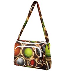 Sport Ball Tennis Golf Football Front Pocket Crossbody Bag by Bajindul