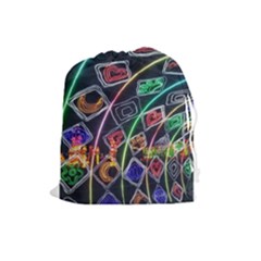 Dragon Lights Drawstring Pouch (large) by Riverwoman