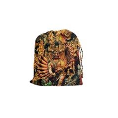 Sculpture Art Temple Tower Drawstring Pouch (small) by Pakrebo