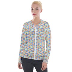 Background Wallpaper Pattern Velour Zip Up Jacket by Pakrebo