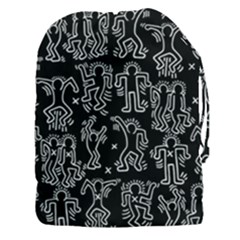 Doodle Pattern Drawstring Pouch (xxxl) by Valentinaart