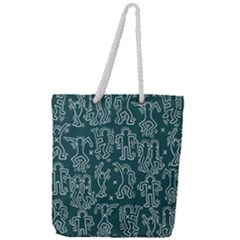 Doodle Pattern Full Print Rope Handle Tote (large) by Valentinaart