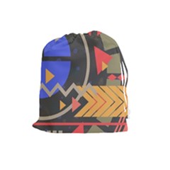 Background Abstract Colors Shapes Drawstring Pouch (large) by Pakrebo