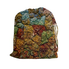 Texture Stone Structure Pattern Drawstring Pouch (xxl) by Pakrebo