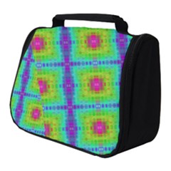 Groovy Yellow Pink Purple Square Pattern Full Print Travel Pouch (small) by BrightVibesDesign