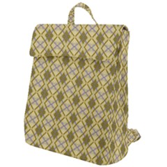 Argyle Large Yellow Pattern Flap Top Backpack by BrightVibesDesign