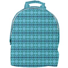 Cute Flowers Vines Pattern Pastel Turquoise Mini Full Print Backpack by BrightVibesDesign