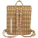 Cute Flowers Pattern Yellow Flap Top Backpack View3