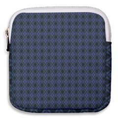 Argyle Dark Purple Black Pattern Mini Square Pouch by BrightVibesDesign