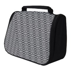 Ornate Oval Pattern Grey Black White Full Print Travel Pouch (small) by BrightVibesDesign