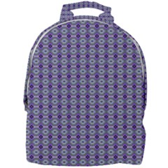 Ornate Oval Pattern Purple Green Mini Full Print Backpack by BrightVibesDesign