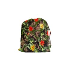 Tulips In April Drawstring Pouch (small) by Riverwoman