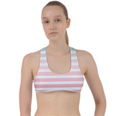 Horizontal Pinstripes In Soft Colors Criss Cross Racerback Sports Bra by shawlin