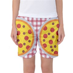 Pizza Table Pepperoni Sausage Copy Women s Basketball Shorts by Nexatart