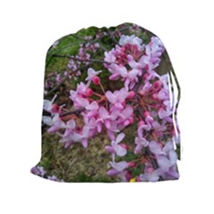 Redbud In April Drawstring Pouch (xxl) by Riverwoman