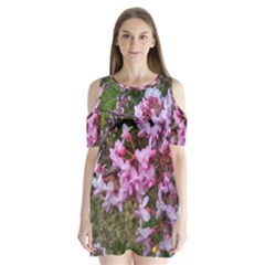 Redbud In April Shoulder Cutout Velvet One Piece by Riverwoman