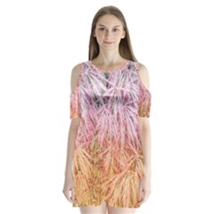 Fineleaf Japanese Maple Highlights Shoulder Cutout Velvet One Piece by Riverwoman