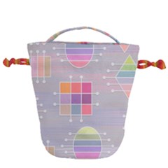 Pastels Shapes Geometric Drawstring Bucket Bag by Nexatart