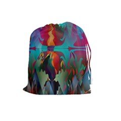 Background Sci Fi Fantasy Colorful Drawstring Pouch (large) by Nexatart