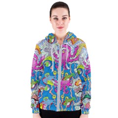 Supersonic Volcanic Fish Sonar Submarine Women s Zipper Hoodie by chellerayartisans