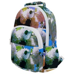 Snowball Branch Collage (i) Rounded Multi Pocket Backpack by okhismakingart
