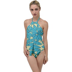 Leaves Dried Leaves Stamping Go With The Flow One Piece Swimsuit by Pakrebo