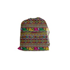 Traditional Africa Border Wallpaper Pattern Colored Drawstring Pouch (small) by EDDArt