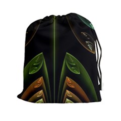 Fractal Texture Pattern Flame Drawstring Pouch (xxl) by Pakrebo