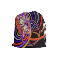 Multicolor Multi Color Circles Drawstring Pouch (large) by Pakrebo