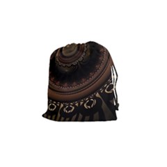 Fractal Stripes Abstract Pattern Drawstring Pouch (small) by Pakrebo