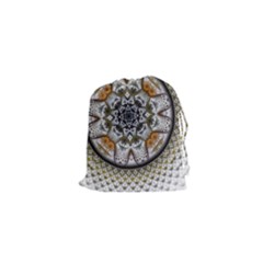 Medallion Fractal Digital Art Drawstring Pouch (xs) by Pakrebo