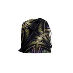 Fractal Braids Texture Pattern Drawstring Pouch (small) by Pakrebo